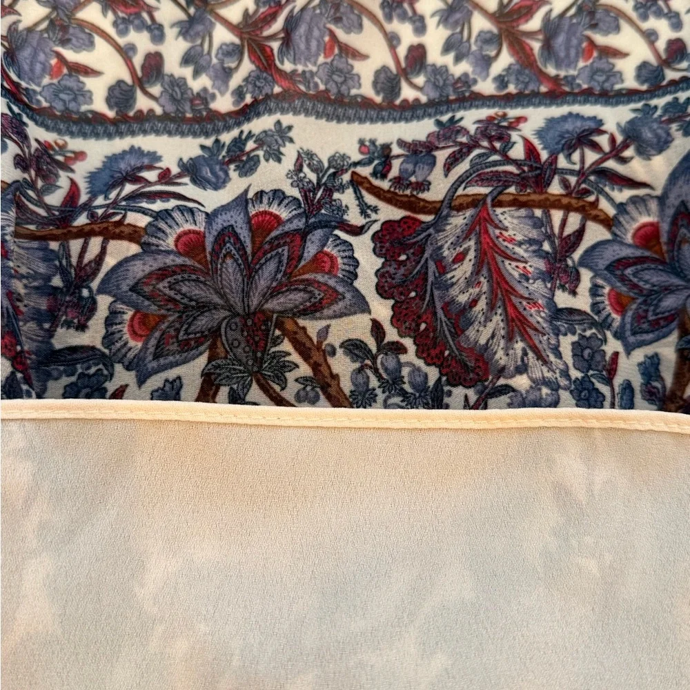 Max Studio Floral Print Maxi Dress in Navy and Burgundy - Picture 4 of 7